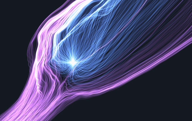 ScreenShot from a simulation of the interaction between the coma of the comet 67P/Churyumov-Gerasimenko and solar wind (Image Technische Universität Braunschweig and Deutsches Zentrum für Luft- und Raumfahrt; Visualisation: Zuse-Institut Berlin)
