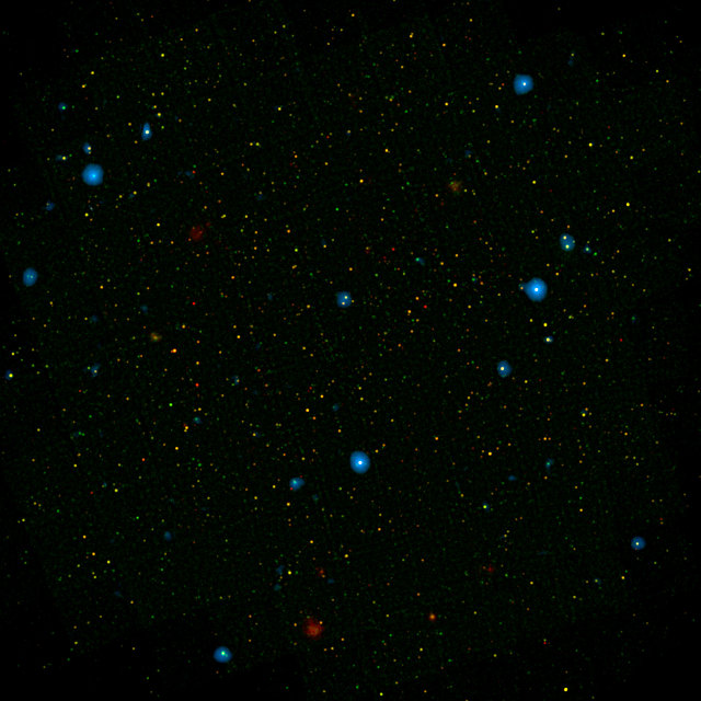 Galaxies in which X-ray emissions were identified as supermassive black holes (Image NASA/JPL-Caltech)