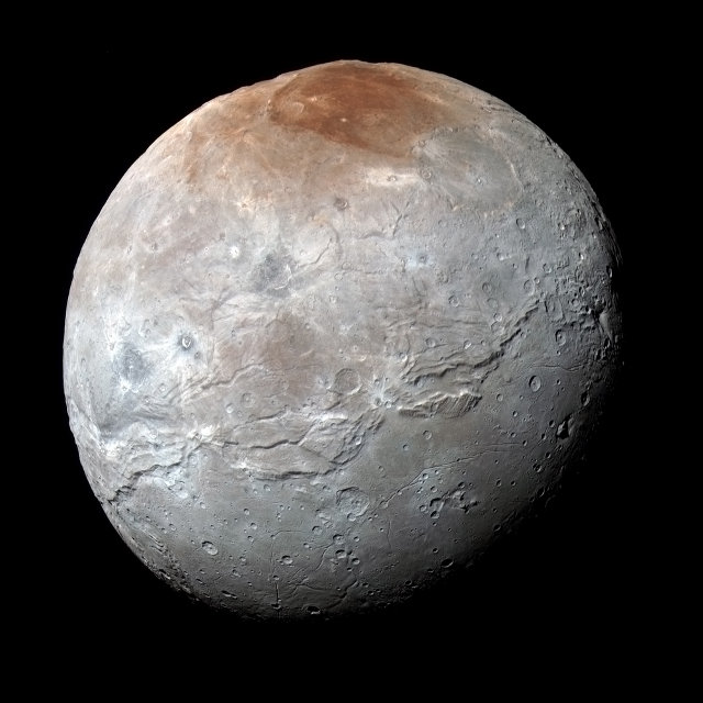 Charon seen by New Horizons (Photo NASA/JHUAPL/SwRI)