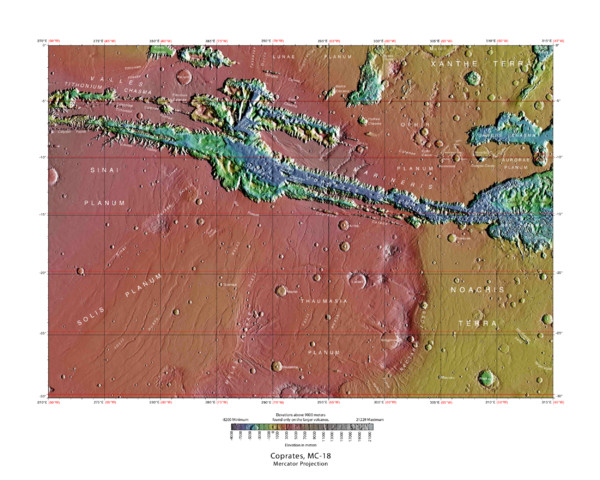 Coprates Quadrangle (Image USGS (United States Geological Survey))