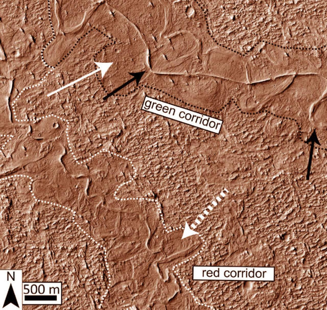 Traces of the ancient rivers of Aeolis Dorsa (Image courtesy Cardenas et al)