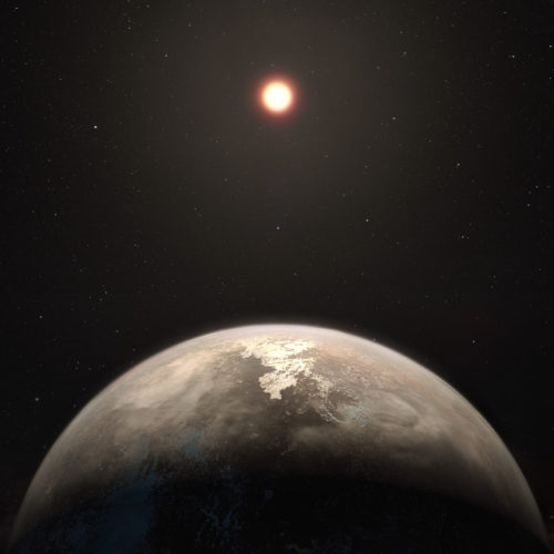 Artist's impressione of the exoplanet Ross 128 b and its star (Image ESO/M. Kornmesser)