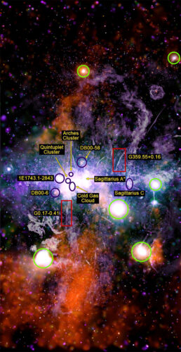 Structures at the center of the Milky Way seen by Chandra and MeerKAT