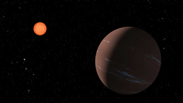 Artist's concept of the exoplanet TOI-715b with its star in the background (Image NASA / JPL-Caltech)