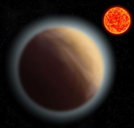 Artistic concept of the exoplanet GJ 1132b and its star (Image courtesy MPIA)