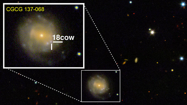 A cosmic explosion has different interpretations