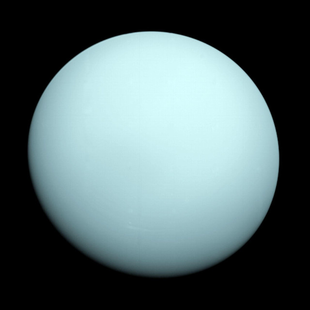 Uranus seen by Voyager 2 (Image NASA/JPL-Caltech)