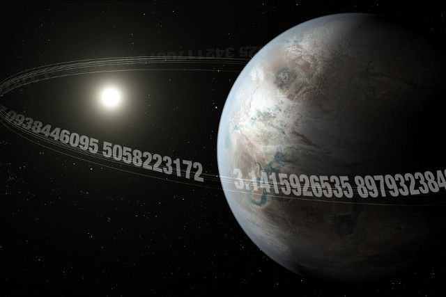 Artist's concept of Pi Earth (Image courtesy NASA Ames/JPL-Caltech/T. Pyle, Christine Daniloff, MIT)