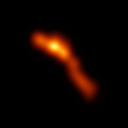 The jet from protostar Cep A HW2 seen by the VLA (Image Carrasco-Gonzalez et al., Bill Saxton, NRAO/AUI/NSF)