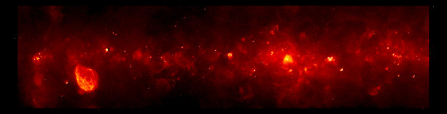 A map obtained from the GLOSTAR survey with a segment of the Milky Way disk