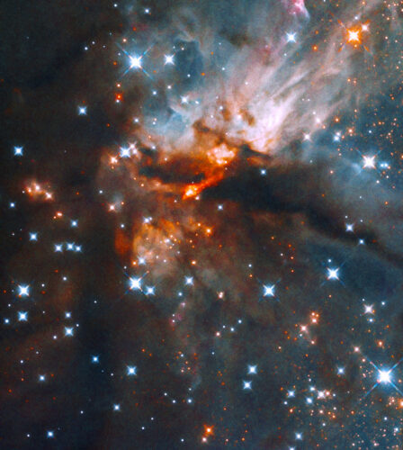 The G035.20-0.74 nebula (Image NASA, ESA, and J. Tan (Chalmers University of Technology); Processing; Gladys Kober (NASA/Catholic University of America))