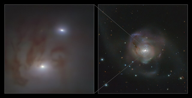 The galaxy NGC 7727 and its pair of supermassive black holes seen by the VLT