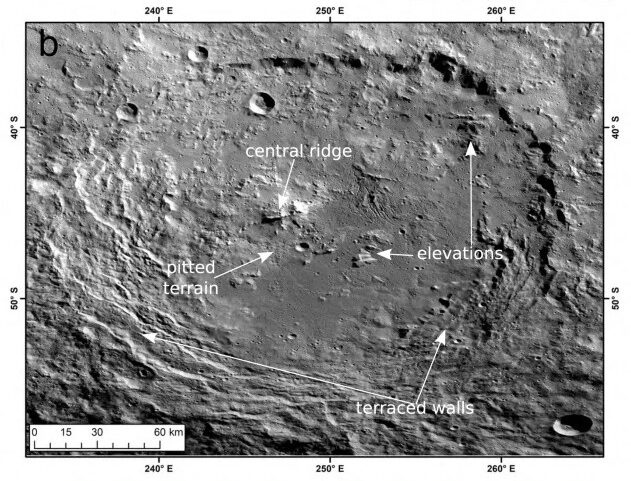 Urvara crater on the dwarf planet Ceres