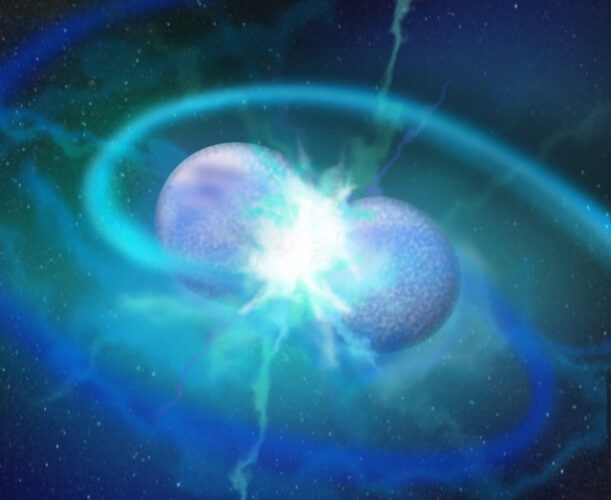 Artist's concept of two white dwarf merging (Image Nicole Reindl (CC BY 4.0))
