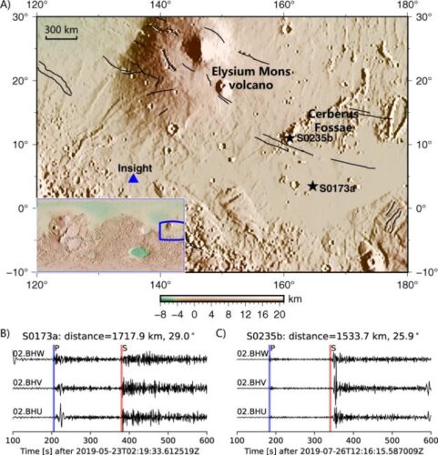 Map of the major marsquakes detected by the InSight lander