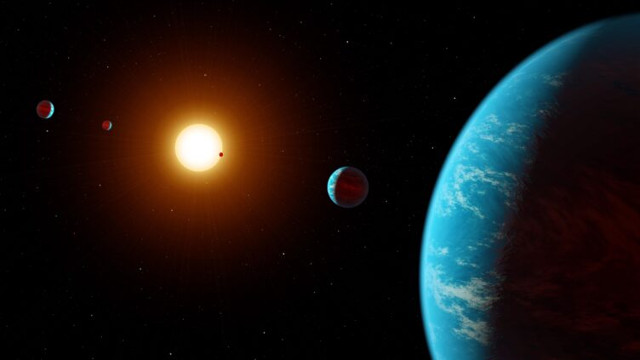 Artist's concept of a 5-Exoplanet system (Image NASA/JPL-Caltech))
