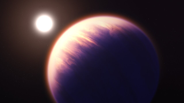 Artist's concept of the exoplanet WASP-39b and its star (Image NASA, ESA, CSA, J. Olmsted (STScI))