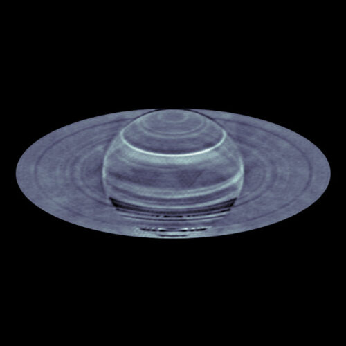 Saturn seen on radio waves from the VLA (Image S. Dvello (NRAO/AUI/NSF), I. de Pater et al (Berkeley))