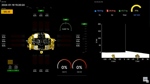 Image from the SLIM lander Moon landing simulation