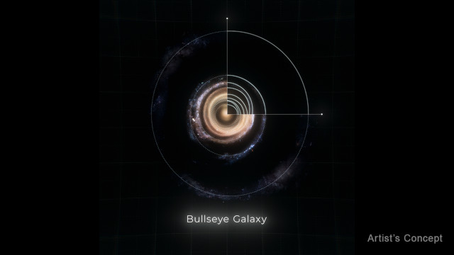 Scheme of the galaxy LEDA 131342 with its rings