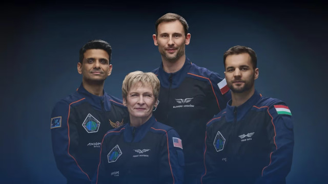 The Ax-4 mission crew: Shubhanshu Shukla, Peggy Whitson, Sławosz Uznański-Wiśniewski and Tibor Kapu (Photo courtesy Axiom Space)