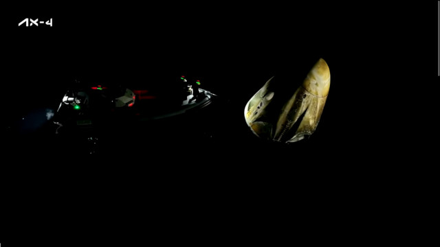 The Crew Dragon Grace spacecraft after splashing down (Image courtesy Axiom Space)