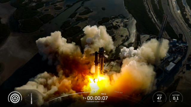 Super Heavy 15 and Starship 38 at liftoff (Image courtesy SpaceX)