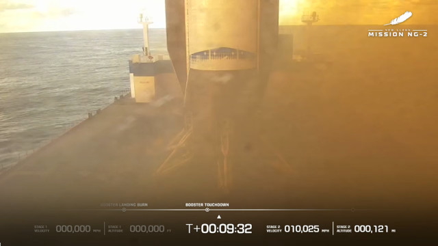The New Glenn's first stage after landing (Image Blue Origin)