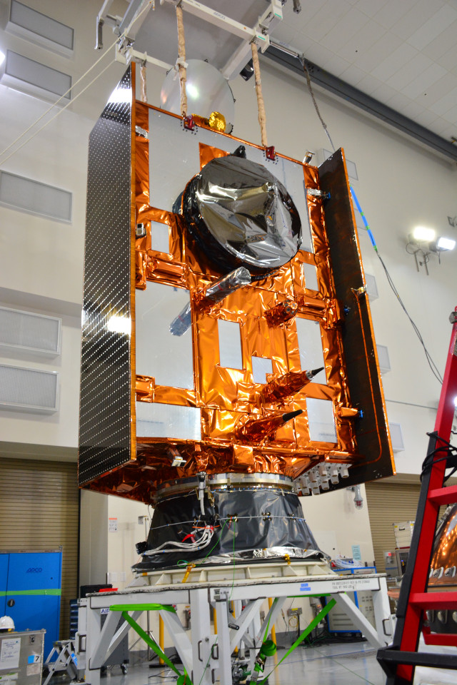 The Sentinel-6B satellite being set up for the launch (Image courtesy SpaceX)
