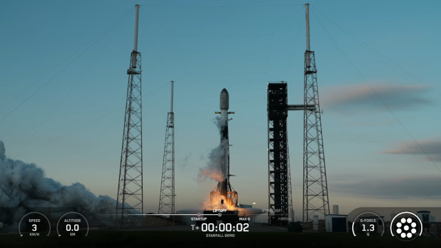 The Starfall Demo capsule blasting off atop a Falcon 9 rocket (Image courtesy SpaceX)