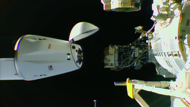 The Dragon cargo spacecraf departing the International Space Station to end its CRS-34 mission (Image NASA+)